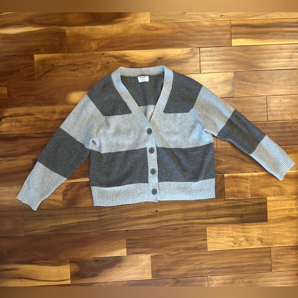 Old Navy Gray Shaker-Stitch Cardigan Sweater size XL - Picture 2 of 5